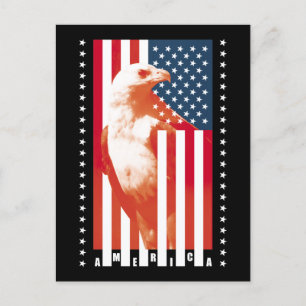 Carte Postale Drapeau et aigle des États-Unis d'Amérique