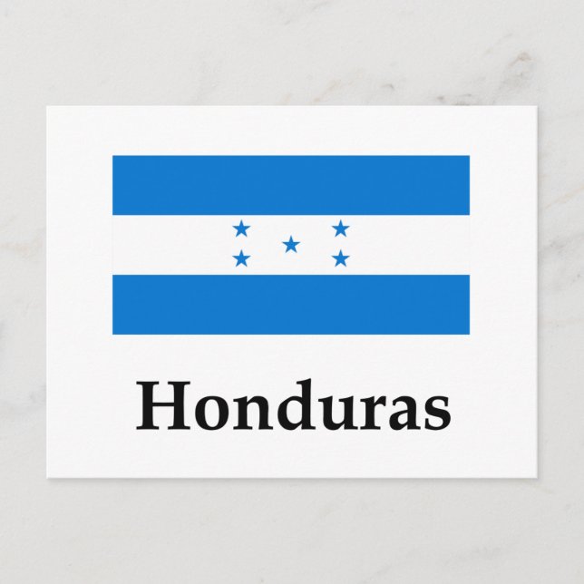 Carte Postale Drapeau Et Nom Du Honduras (Devant)