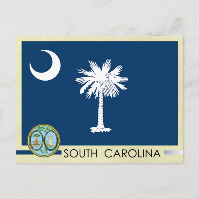 Carte Postale Drapeau et phoque de l'État de Caroline du Sud (Devant)