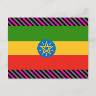 Carte Postale Drapeau Éthiopie