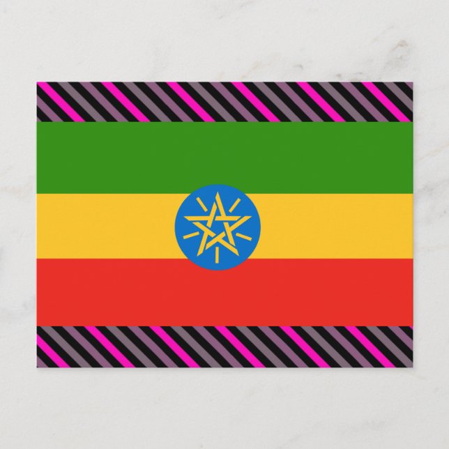 Carte Postale Drapeau Éthiopie (Devant)