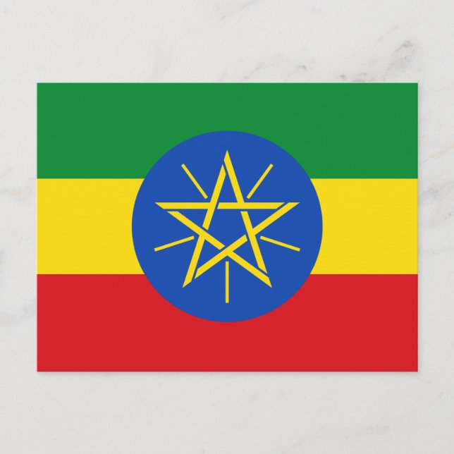 Carte Postale Drapeau Éthiopie (Devant)