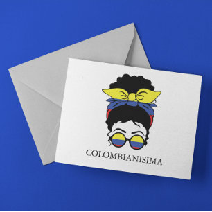 Carte Postale Drapeau féminin colombien CUTE COLOMBIANISIMA