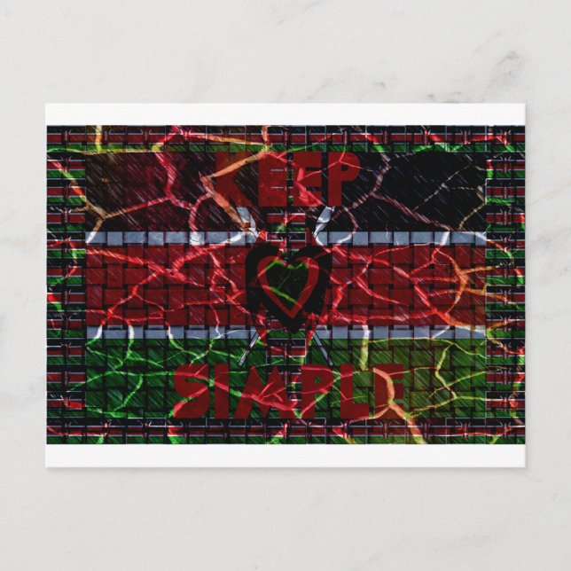 Carte Postale Drapeau fissuré : Faites simple - Résilience kenya (Devant)