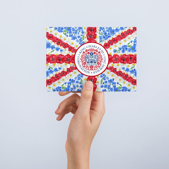 Carte Postale Drapeau floral du Royaume-Uni (Créateur téléchargé)