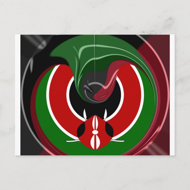 Carte Postale Drapeau Fluid Kenyan : Un design moderne (Devant)