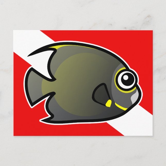 Carte Postale Drapeau français de plongée d'angelfish (Devant)