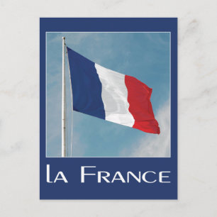 Carte Postale Drapeau français Photo du nom de la France