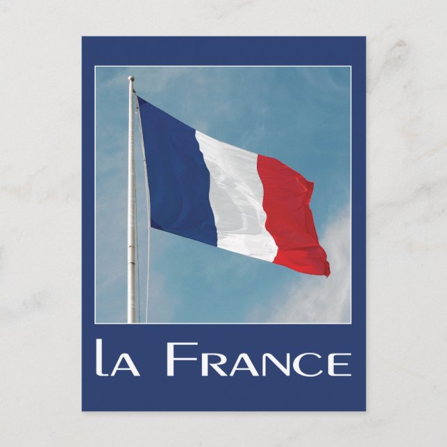 Carte Postale Drapeau français Photo du nom de la France (Devant)