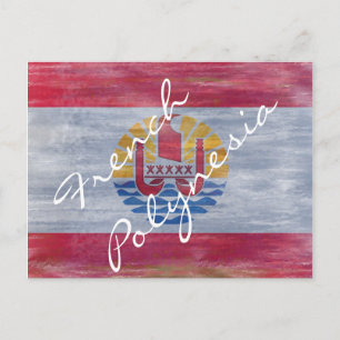 Carte Postale Drapeau français-polynésie en détresse