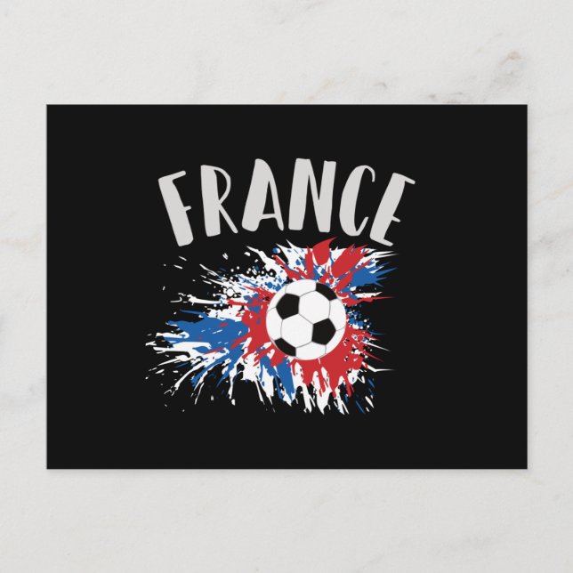Carte Postale Drapeau France de balle de football (Devant)
