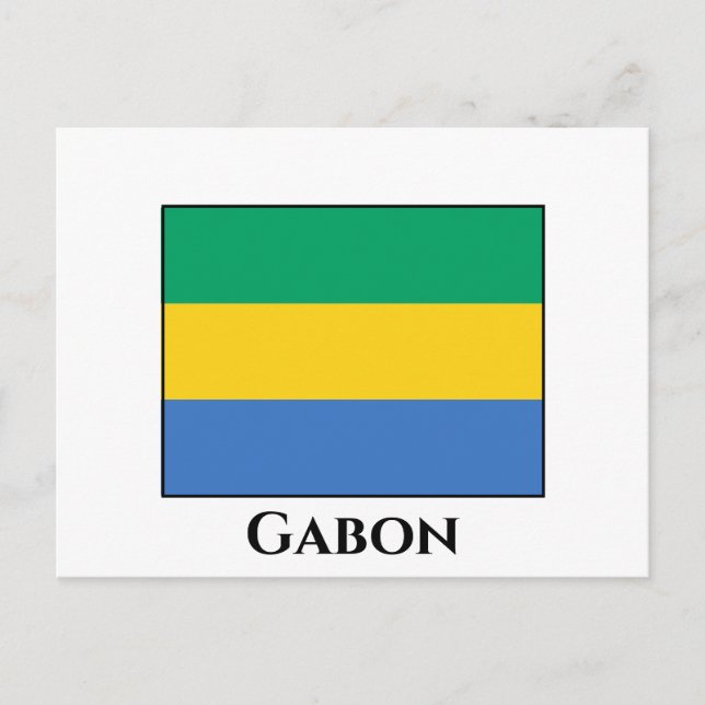 Carte Postale Drapeau Gabon (Devant)