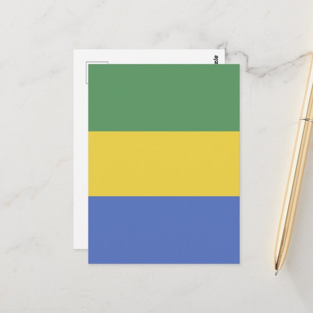 Carte Postale Drapeau Gabon (Devant/Arrière en situation)