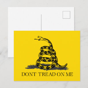 Carte Postale Drapeau Gadsden jaune classique Ne marchez pas sur