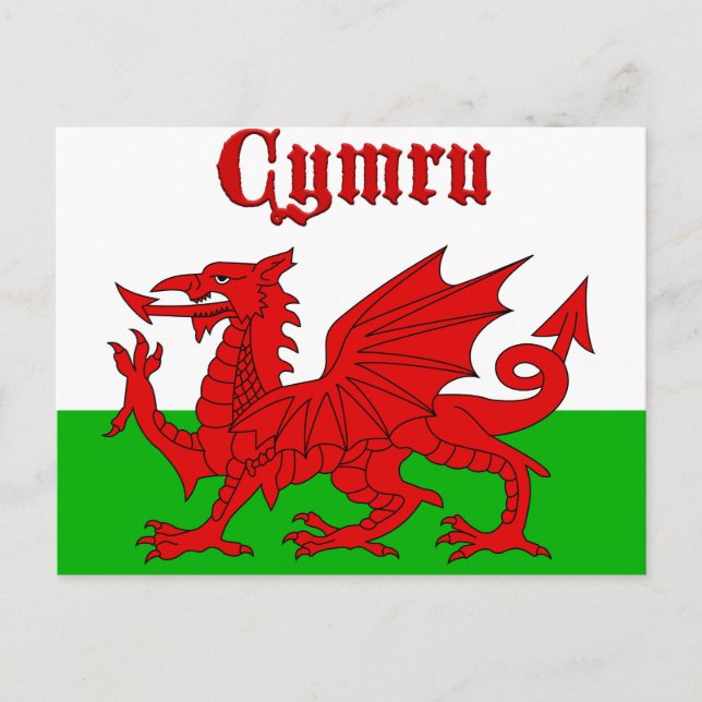 Carte Postale Drapeau gallois Cymru (Devant)