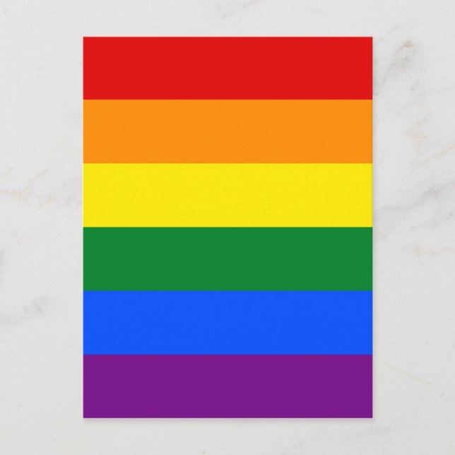 Carte Postale Drapeau Gay pride arc-en-ciel LGBT (Devant)