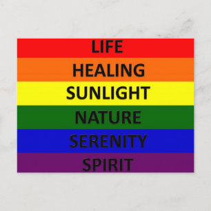 Carte Postale Drapeau gay pride avec significations