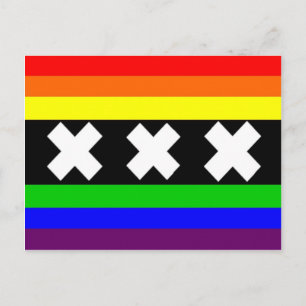 Carte Postale Drapeau Gay pride d'Amsterdam