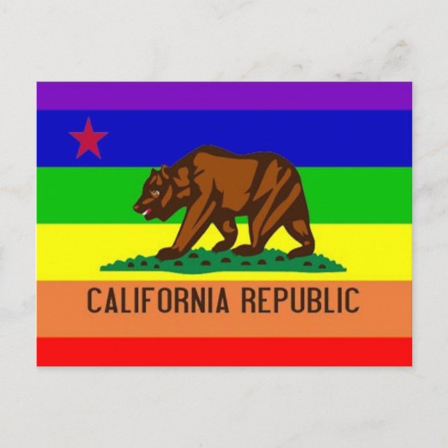 Carte Postale Drapeau Gay pride de Californie (Devant)
