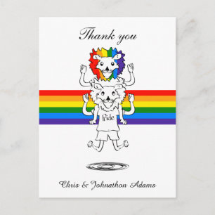 Carte Postale Drapeau gay pride Drôle Drôle Lions Mariage Merci