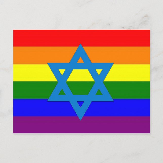Carte Postale Drapeau Gay pride juif (Devant)