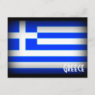 Carte Postale Drapeau Grèce Foncé