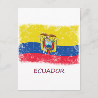 Carte Postale Drapeau Grunge Ecuador