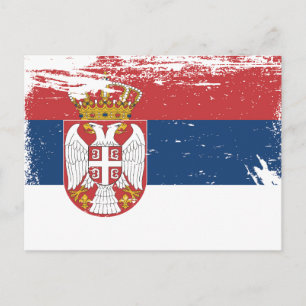 Carte Postale Drapeau Grunge Serbie