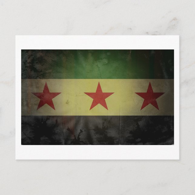 Carte Postale Drapeau Grungy Syrie (Devant)