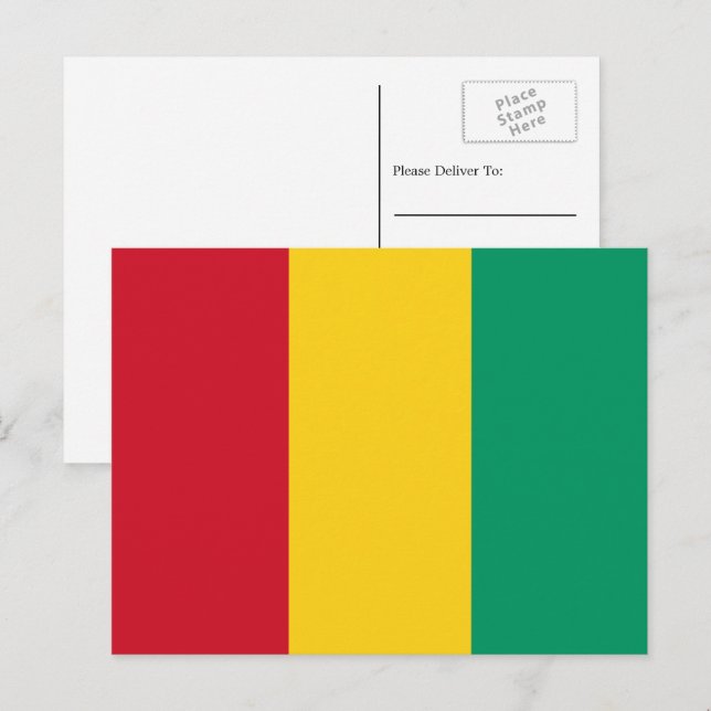Carte Postale Drapeau guinéen, Drapeau de Guinée (Devant / Derrière)