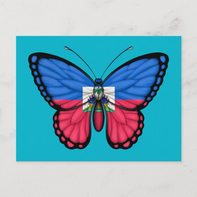 Carte Postale Drapeau haïtien de papillon (Devant)