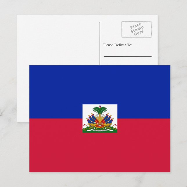 Carte Postale Drapeau haïtien, Drapeau d'Haïti (Devant / Derrière)