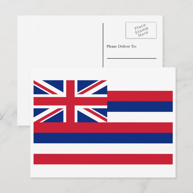 Carte Postale Drapeau hawaïen, Drapeau d'Hawaï (Devant / Derrière)