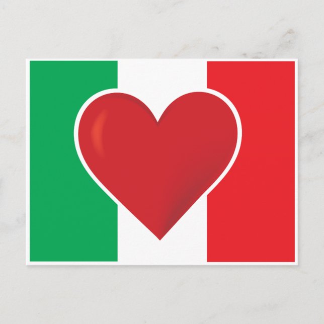 Carte Postale Drapeau Heart Italie (Devant)
