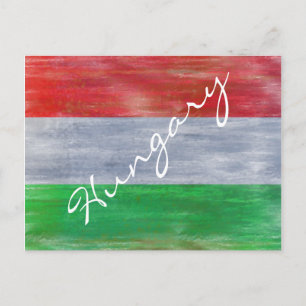 Carte Postale Drapeau hongrois en détresse