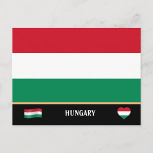 Carte Postale Drapeau hongrois et voyage en Hongrie / Hongrie