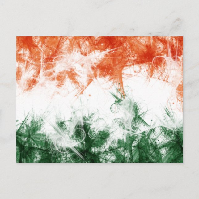 Carte Postale Drapeau indien Abstrait safran vert (Devant)