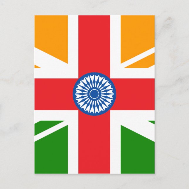 Carte Postale Drapeau indien anglo (Devant)