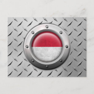 Carte Postale Drapeau industriel indonésien avec acier graphique