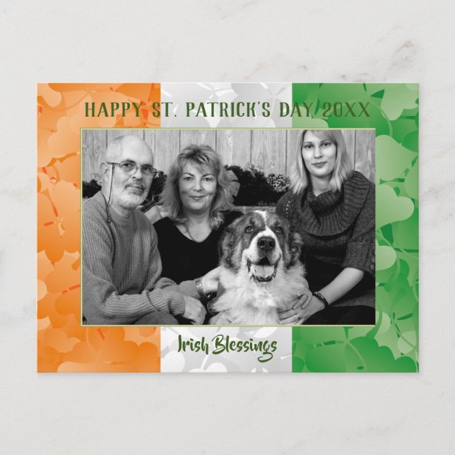Carte Postale Drapeau irlandais de la Saint Patrick : cadre phot (Devant)