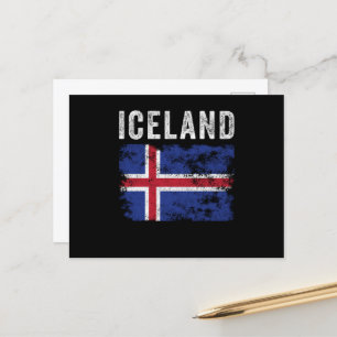 Carte Postale Drapeau islandais en détresse - Drapeau islandais