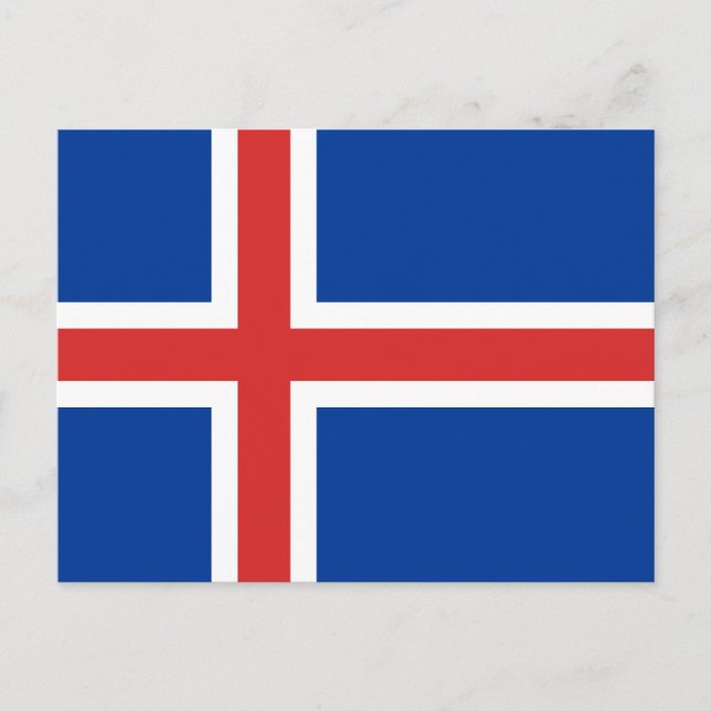 Carte Postale Drapeau Islande (Devant)