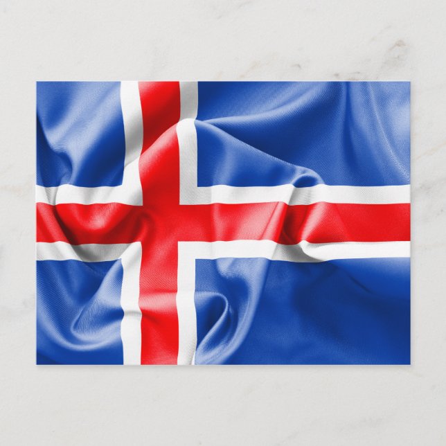 Carte Postale Drapeau Islande (Devant)