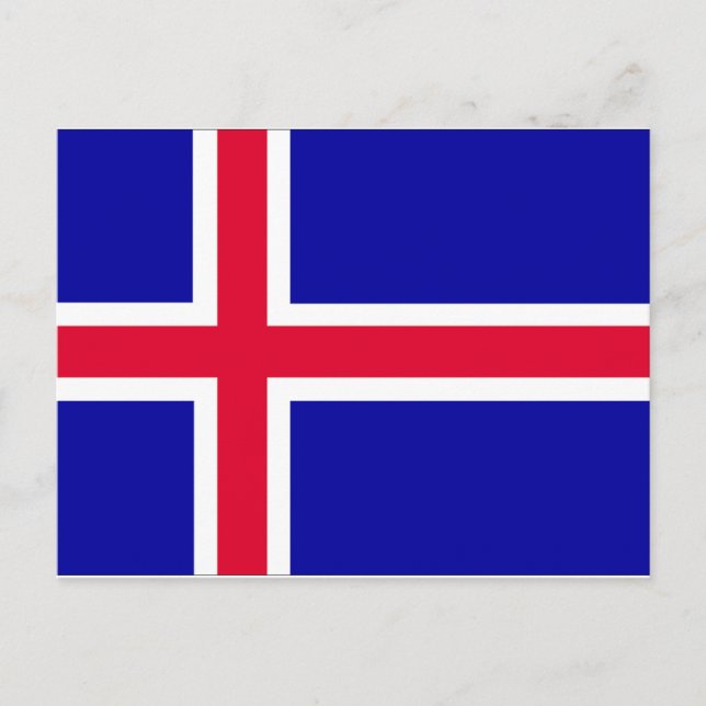 Carte Postale Drapeau Islande (Devant)