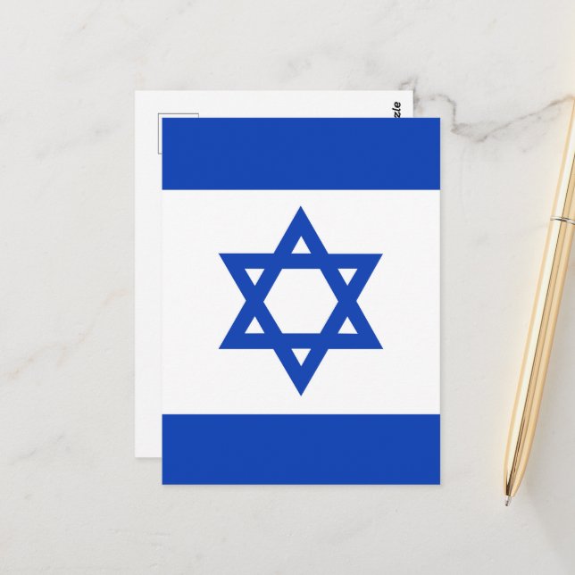 Carte Postale Drapeau Israël (Devant/Arrière en situation)