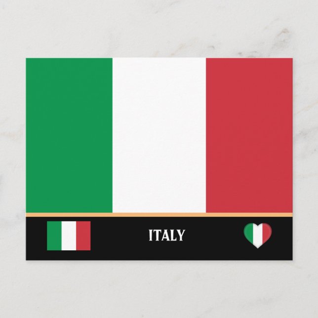 Carte Postale Drapeau italien et voyage dans le pays italien / I (Devant)