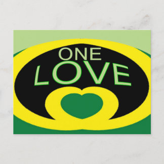 Carte Postale Drapeau jamaïcain amour coeur design