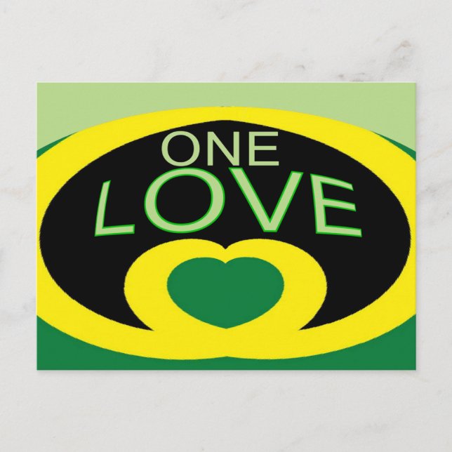 Carte Postale Drapeau jamaïcain amour coeur design (Devant)