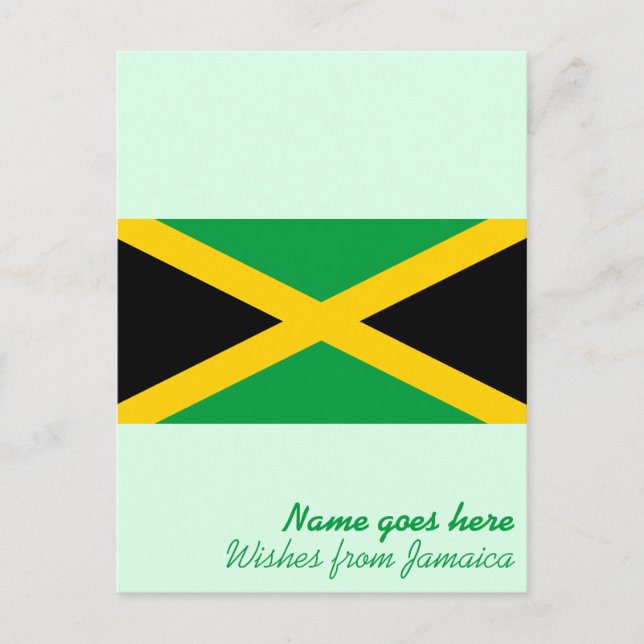 Carte Postale Drapeau jamaïcain personnalisé vacances/vacances (Devant)
