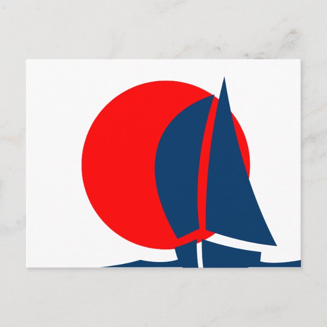 Carte Postale Drapeau Japonais Bateau à voile Japon Nautique (Devant)